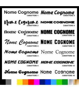 Kit Nome e Cognome Adesivo Personalizzato 4pz |